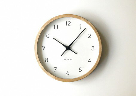 【ふるさと納税】KATOMOKU　ホワイトアッシュの無垢材の木枠電波時計