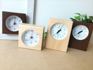 【ふるさと納税】KATOMOKU 無垢材の木枠温湿度計A(ナチュラル)