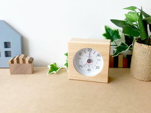 【ふるさと納税】KATOMOKU 無垢材の木枠温湿度計B(ナチュラル)