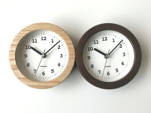 【ふるさと納税】KATOMOKU 置き掛け兼用木枠電波時計 丸(ブラウン)