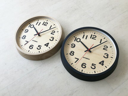 KATOMOKU ホワイトアッシュの木枠&シナ文字盤電波時計