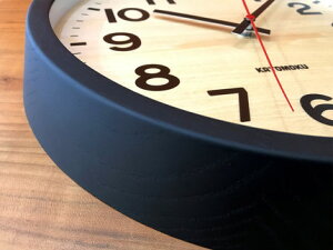 【ふるさと納税】KATOMOKU ホワイトアッシュの木枠&シナ文字盤電波時計(ブラック)