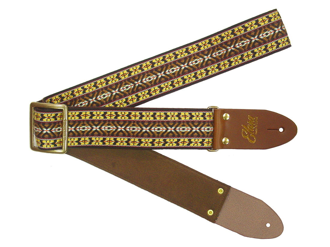 【ギターストラップ】Elara Straps Coral Road Brown 郡上市 レザー 真鍮バックル ウルトラスエード プロ仕様 エレキ アコギ ベース Ksound 小林楽器店