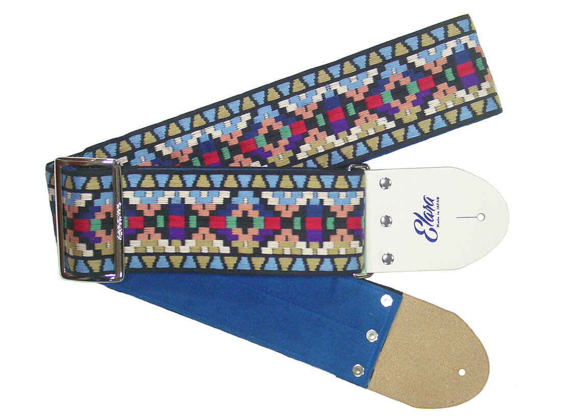 【ギターストラップ】Elara Straps Mosaic 3 CoralReef 郡上市 レザー 真鍮バックル ウルトラスエード プロ仕様 エレキ アコギ ベース Ksound 小林楽器店