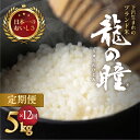 【ふるさと納税】新米予約 【2025年産米】【定期便】5kg × 12回 飛騨産・龍の瞳(いのちの壱)龍の瞳 直送 白米 精米 米 ブランド米 5キロ 60kg...