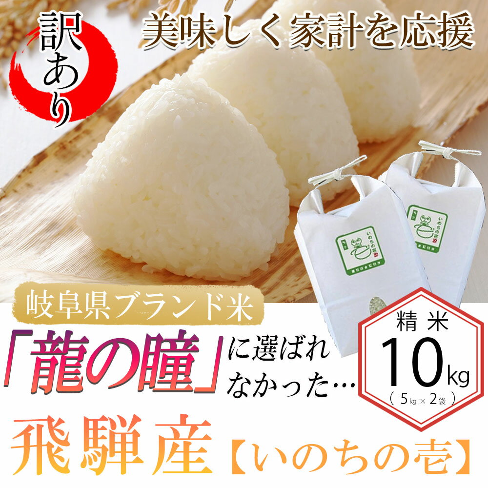 【ふるさと納税】【2023年産】訳あり 家計応援米！農家支援！龍の瞳になれなかった 飛騨産米 5kg×2（いのちの壱）計10kg　お米 精米 2023年産 令和5年産 下呂市 下呂温泉 20000円