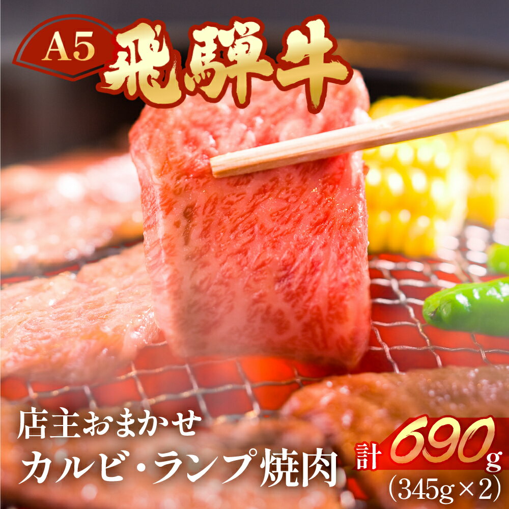 【ふるさと納税】A5飛騨牛ミックスカルビ・ランプ焼肉 690g(345g×2)【冷凍】 部位お任せ 訳あり 焼き肉 牛肉　焼肉 肉 和牛 人気 ブランド牛 肉ギフト 国産 贈答品 焼き肉用 ギフト 和牛 30000円 3万円 岐阜県 下呂市