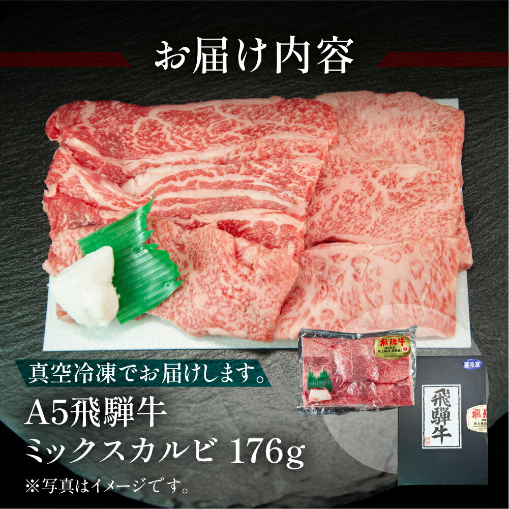【ふるさと納税】飛騨牛 A5 ミックスカルビ 176g（約2人前）【冷凍】牛肉 肉 和牛 赤身 人気 カルビ 焼肉 牛 天狗飛騨牛 下呂温泉 牛肉 肉 和牛 赤身 人気 国産 贈答品 真空 BBQ バーベキュー 7000円