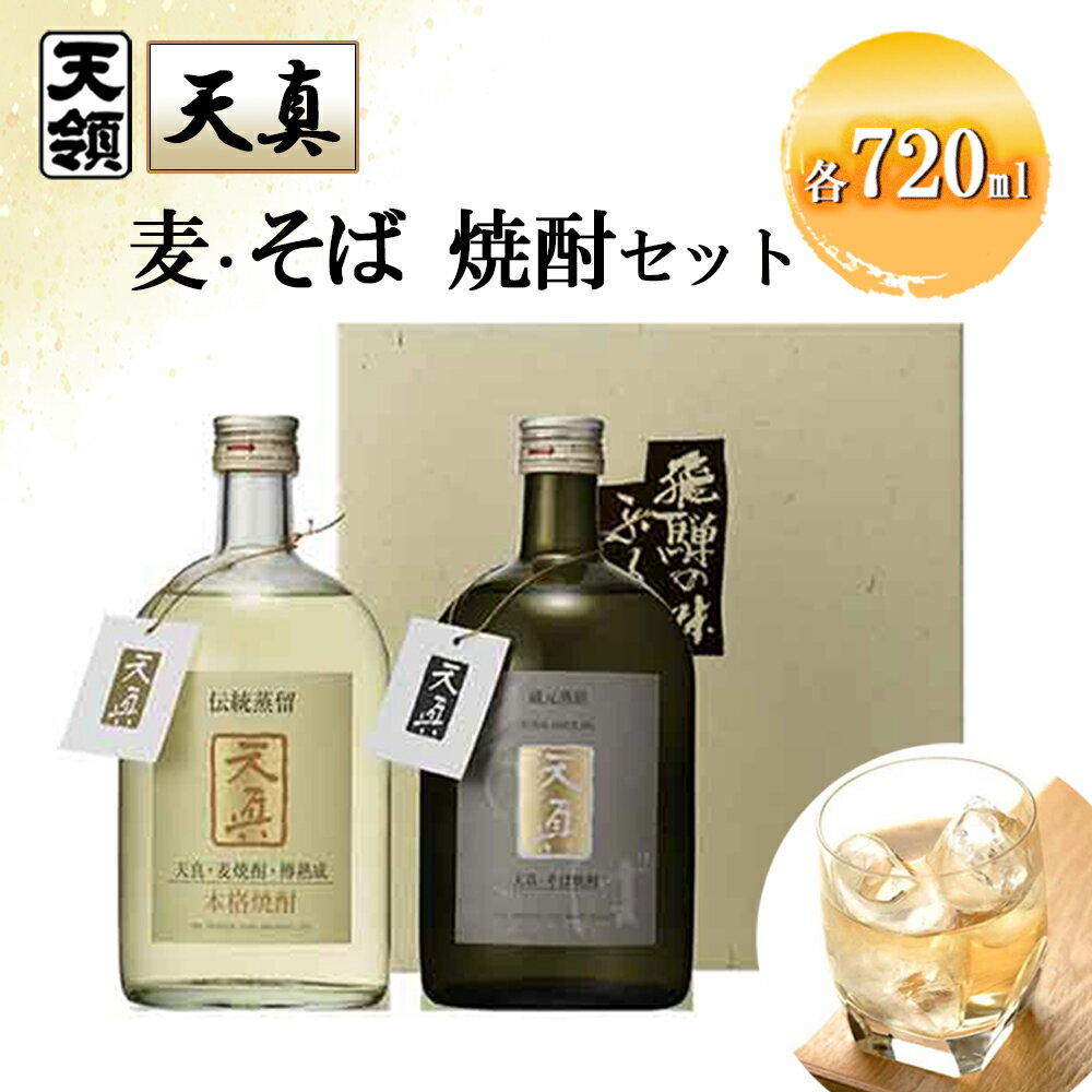 [天領酒造]「天真」麦・そばセット 麦焼酎 蕎麦焼酎 (各 720ml×1本) 焼酎 お酒 下呂温泉 おすすめ 蔵元 飛騨 贈答品 贈り物 ギフト プレゼント お歳暮 お中元 父の日 母の日 敬老の日 成人の日 成人式 酒 麦 そば 蕎麦 13000円 岐阜県 下呂市