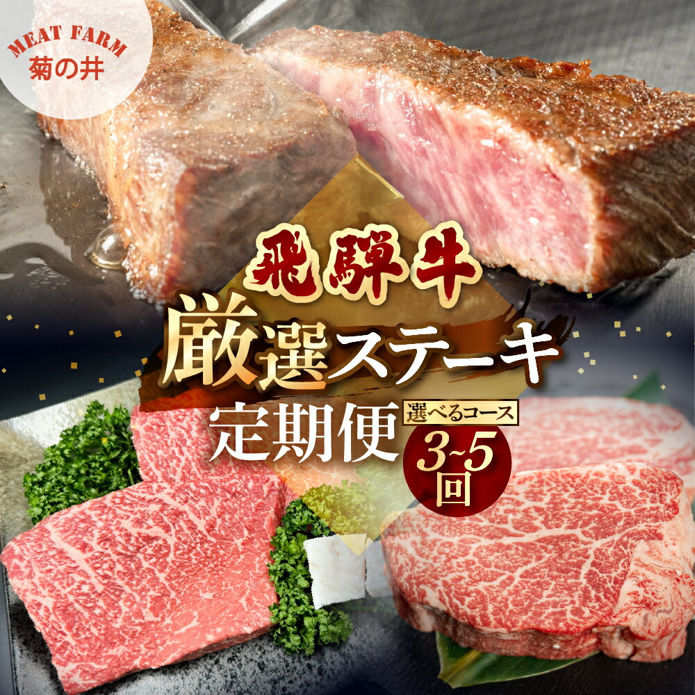 飛騨牛厳選ステーキ 3ヶ月/ 5ヶ月 定期便 菊の井 飛騨牛 牛肉 牛 飛騨 ブランド牛 国産 ヒレ イチボ ランプ もも モモ 赤身 霜降り 高級 食べ比べ ステーキ[冷凍] 下呂温泉 飛騨 牛 定期便 岐阜県 下呂市