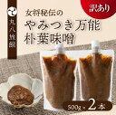 【ふるさと納税】【訳あり】やみつき万能朴葉味噌 500g×2本 料理自慢の宿 女将秘伝の味噌 丸八旅館 朴葉 ほおば 味噌 ミソ おかず味噌