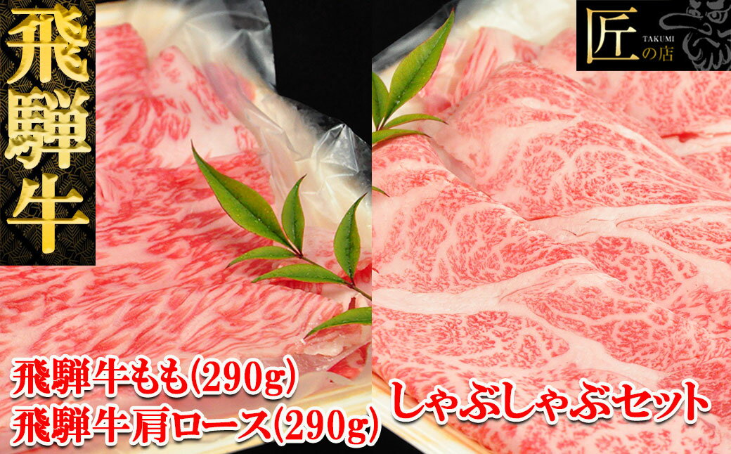 飛騨牛 肩ロース・もも しゃぶしゃぶセット 各290g 【冷凍】 冷凍配送　肩ロース もも 290g 580g 食べ比べ 飛騨牛 下呂温泉 おすすめ 牛肉 肉 和牛 赤身 人気 ブランド牛 肉ギフト 国産 贈答品 しゃぶしゃぶ ギフト 和牛 29000円 岐阜県 下呂市