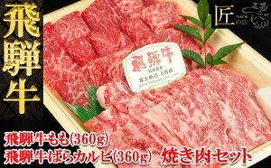 【ふるさと納税】飛騨牛焼肉セットもも焼肉400g、本ばらカルビ400g