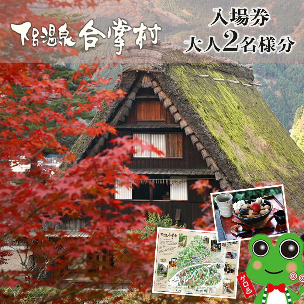 【ふるさと納税】下呂温泉合掌村入場券　2枚 (大人 2名様分)　観光施設 年中無休 合掌村 合掌造り チケット 陶芸体験 体験 足湯 5000円 岐阜県 下呂市のサムネイル