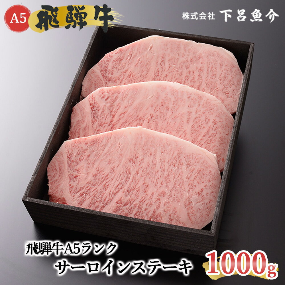 【最高級】 飛騨牛 A5ランク サーロインステーキ 1000g 冷蔵 1kg 下呂温泉 おすすめ 牛肉 肉 和牛 赤身 1キロ 人気 ブランド牛 肉ギフト 国産 贈答品 ステーキバーベキュー ギフト 霜降り飛騨牛 60000円　6万円 岐阜県 下呂市