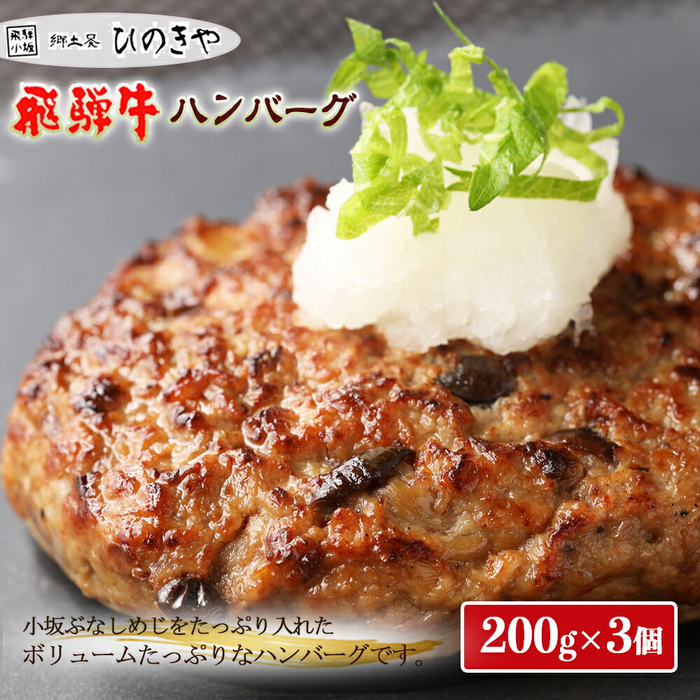 11位! 口コミ数「0件」評価「0」飛騨小坂ぶなしめじ入り 飛騨牛 ハンバーグ（200g×3個）冷凍飛騨牛 ハンバーグ 下呂温泉 オススメ 国産　ぶなしめじ しめじ 飛騨 豚肉･･･ 