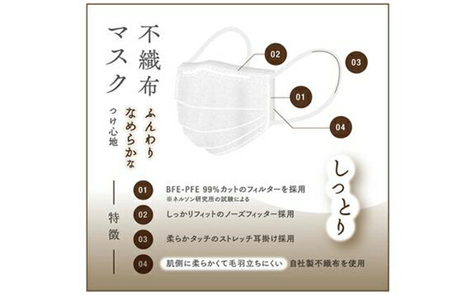 【ふるさと納税】3層構造不織布マスク 50枚入×4箱（200枚）　【雑貨・日用品・日本製】　お届け：入金確認後、2週間以内にお届け