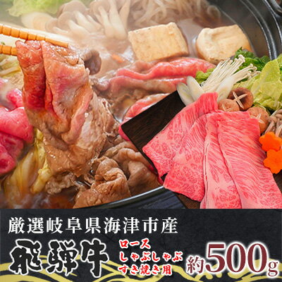 【飛騨牛】海津市産ロースしゃぶしゃぶすき焼き用スライス 【配達不可：離島】　【 お肉 牛肉 国産 岐阜県産 ブランド牛 柔らかい サシ 霜降り とろける 甘い脂 旨味 肉じゃが 炒め物 】