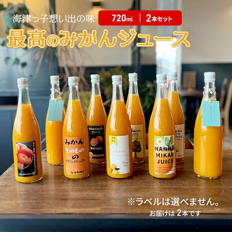 海津っ子の想い出の味 最高のみかんジュース 2本セット [果汁飲料・野菜飲料・みかんジュース]