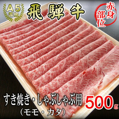 [A5等級]飛騨牛赤身肉スライス500g　モモ又はカタ肉【配送不可地域：離島】【1445790】