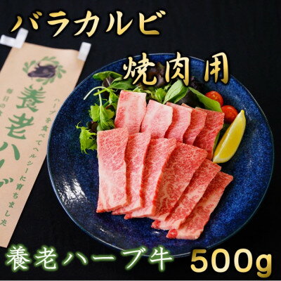 26位! 口コミ数「0件」評価「0」養老ハーブ牛　バラカルビ　焼肉用　500g【配送不可地域：離島】【1273628】