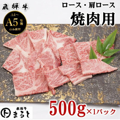 【ふるさと納税】【飛騨牛】ロース・肩ロース焼き肉 500g(牛脂付き)【配送不可地域:離島】【1619911】