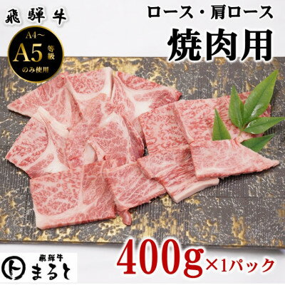 【ふるさと納税】【飛騨牛】ロース・肩ロース焼き肉 400g(牛脂付き)【配送不可地域:離島】【1619921】