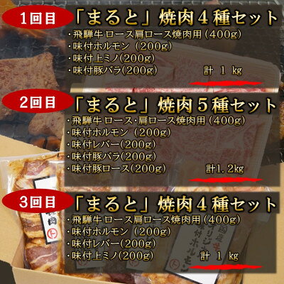 【ふるさと納税】【毎月定期便】毎月届く　焼き肉セット(霜降り焼き肉&味付けホルモンなど)全3回【配送不可地域：離島】【4084036】 f213411-yoro-10001132 岐阜県養老町 サンプル画像3
