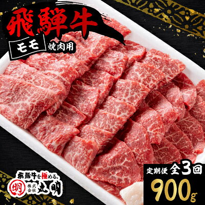 [毎月定期便]飛騨牛 モモ(赤身) 焼き肉用 900g全3回[配送不可地域:離島・北海道・沖縄県]