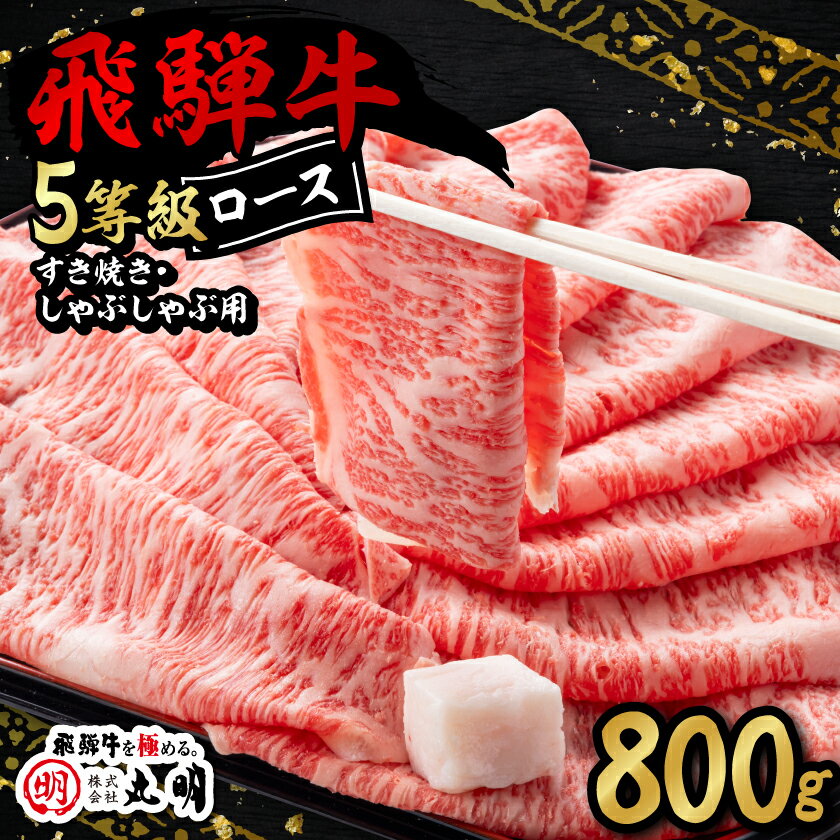 【ふるさと納税】飛騨牛5等級ロース・すき焼きしゃぶしゃぶ用 800g【配送不可地域：離島・北海道・沖縄県】【1043499】