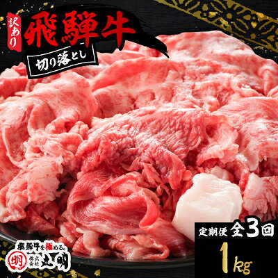 【ふるさと納税】【毎月定期便】【訳あり】飛騨牛　切り落とし(コマ切れ)　1kg全3回【配送不可地域：...