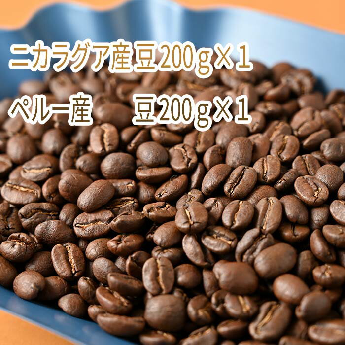 C-9 カフェ・フランドル厳選コーヒー豆　ニカラグア産(200g×1)ペルー産(200g×1)