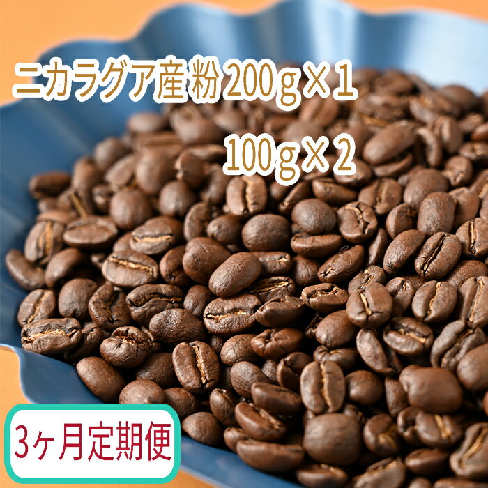 【3ヶ月定期便】カフェ・フランドル厳選 コーヒー豆 ニカラグア産(200g×1 100g×2)挽いた豆