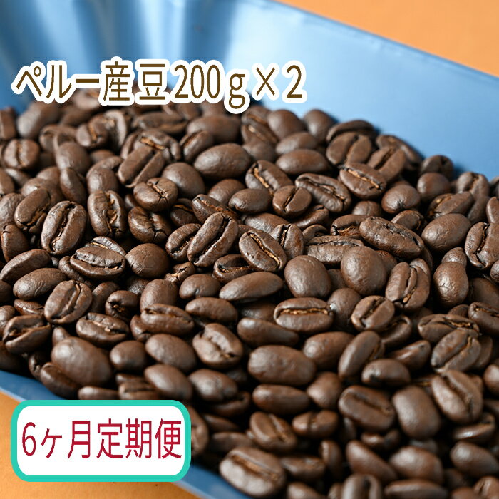 【6ヶ月定期便】カフェ・フランドル厳選　コーヒー豆　ペルー産(200g×2)