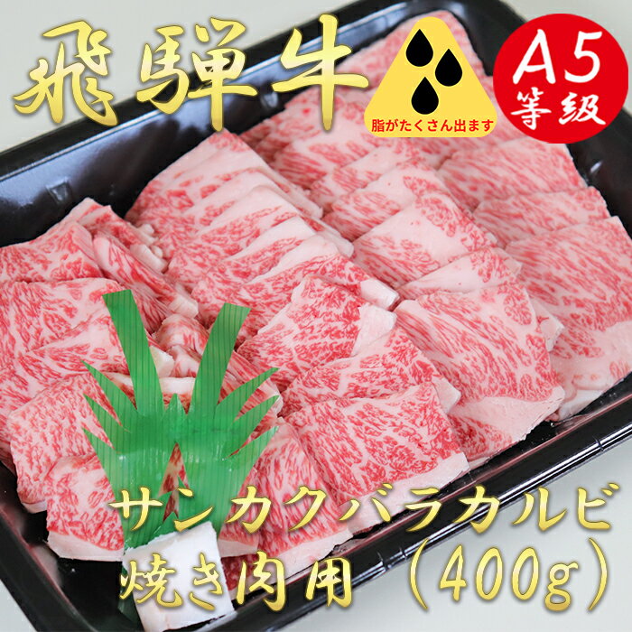 A5飛騨牛サンカクバラカルビ焼き肉用400g