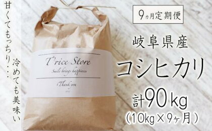 【9カ月定期便】岐阜県産コシヒカリ 10kg(合計90kg)