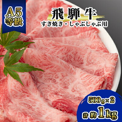 【ふるさと納税】飛騨牛A5等級　モモ・カタ肉スライス　約1kg(500g×2)_ 飛騨牛 A5 牛肉