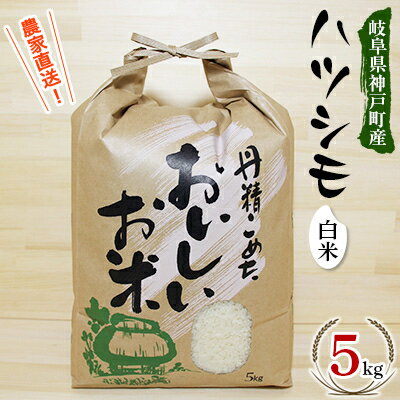 【ふるさと納税】【令和5年産】岐阜県神戸町:農家直送!岐阜ハツシモ　白米　5kg【1354301】