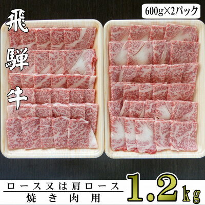 【ふるさと納税】A5ランク飛騨牛焼き肉用1.2kg(ロース又は肩ロース)【配送不可地域：離島】【1307432】