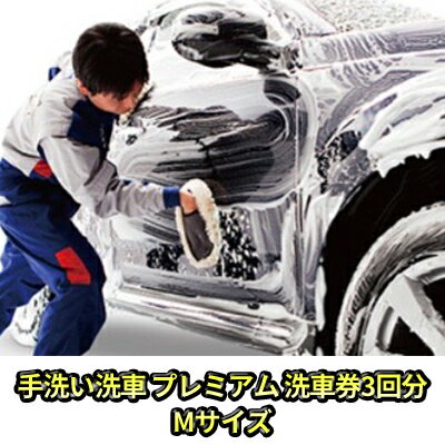 【ふるさと納税】手洗い洗車 プレミアム 洗車券3回分 Mサイズ 【体験チケット・手洗い洗車・洗車券】