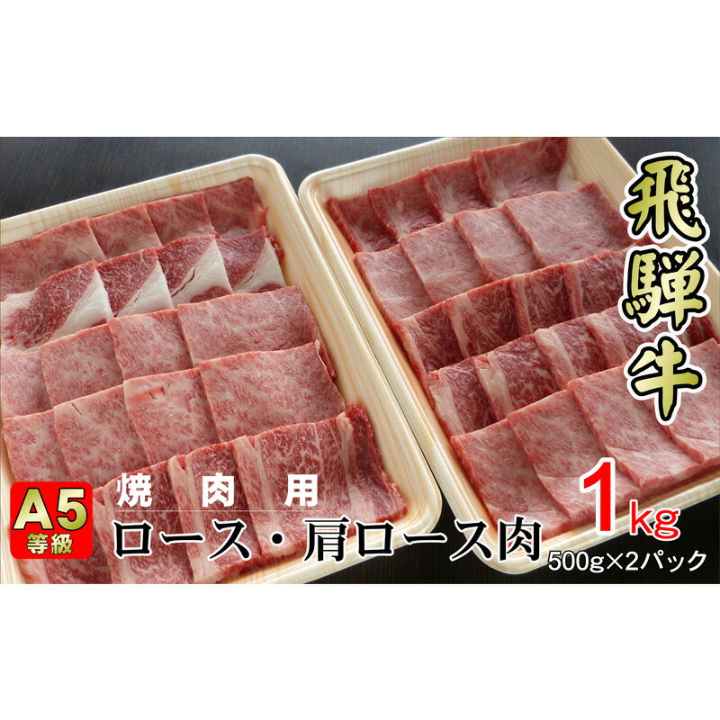 飛騨牛 【ふるさと納税】牛肉 飛騨牛 焼き肉 セット ロース 又は 肩ロース 1kg 黒毛和牛 A5 美味しい お肉 牛 肉 和牛 焼肉 BBQ バーベキュー 【岐阜県揖斐川町】　【ロース・お肉・牛肉・焼肉・バーベキュー】