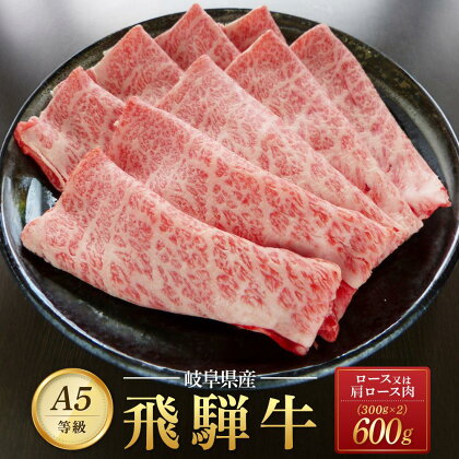 飛騨牛 A5 スライス 600g（300g×2パック）ロース 又は 肩ロース 肉 ｜国産 肉 すき焼き しゃぶしゃぶ 和牛 黒毛和牛 グルメ A5等級 おすすめ AD112【飛騨牛 和牛ブランド 飛騨牛 黒毛和牛 飛騨牛 岐阜 大野町 飛騨牛】