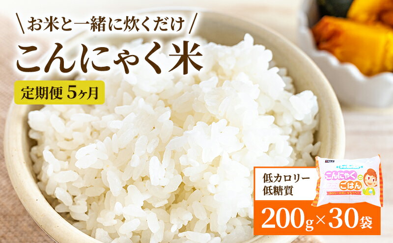 【ふるさと納税】こんにゃく米 定期便 5ヶ月 こんにゃく ごはん 30袋（計150袋） コンニャク ダイエット 食品 加工食品 セット もどきご飯 こんにゃくご飯 糖質オフ 低糖質 低カロリー 定期 お楽しみ 5回　【定期便・ 岐阜県池田町 】