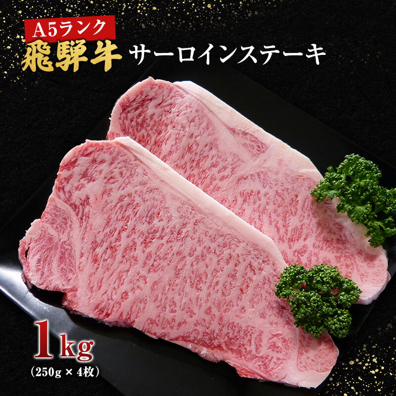 牛肉 飛騨牛 サーロイン ステーキ セット 1kg （ 1枚 約250g × 4枚 ） 黒毛和牛 A5 美味しい お肉 牛 肉 和牛 サーロインステーキ 　