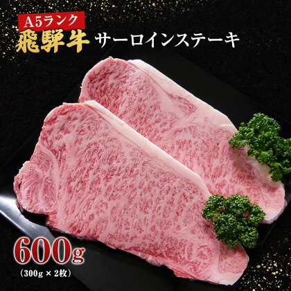 牛肉 飛騨牛 サーロイン ステーキ セット 600g （ 1枚 約300g × 2枚 ） 黒毛和牛 A5 美味しい お肉 牛 肉 和牛 サーロインステーキ 【岐阜県池田町】　【 岐阜県池田町 】