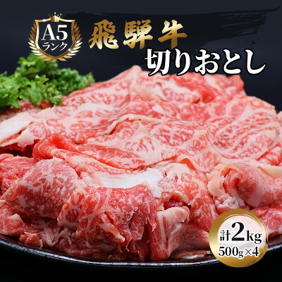 楽天ふるさと納税　【ふるさと納税】飛騨牛 牛肉 切り落とし 500g×4 計2kg A5 和牛　【 焼肉 もも肉 モモ バラ カルビ 牛 肉 お肉 ブランド和牛 】　お届け：※12月16日～1月10日は出荷出来ませんのでご注意下さい。