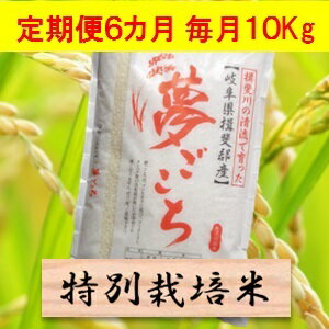 【ふるさと納税】【定期便】特別栽培米　10kg×6カ月　夢ごこち（分搗き可）または 玄米（1割増）　30年産