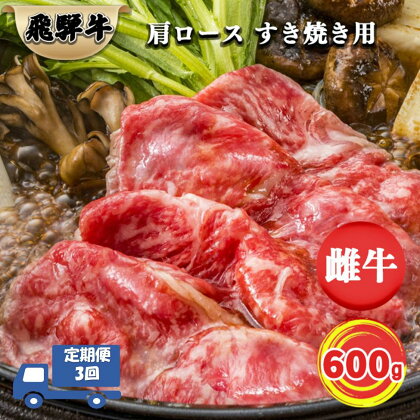 【定期便3回】北方町 飛騨牛 祭り｜すき焼き 編 600g 冷凍 牛肉 ロース肉 600グラム こだわり 贅沢 とろける 1品 逸品 肉汁 美味しい おいしい 旨味 うま味 うまみ 旨い うまい ここだけ ボリューム BIG big ビッグ 大きい おおきい たっぷり 岐阜