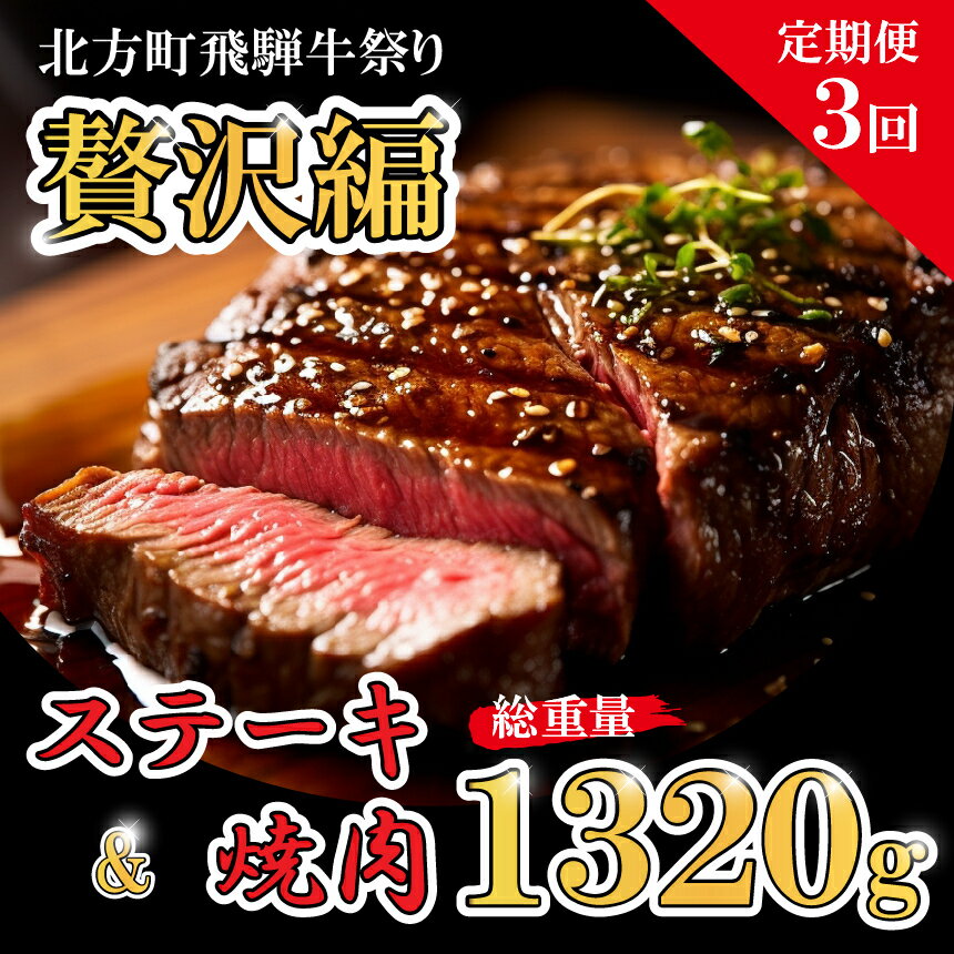 【ふるさと納税】【定期便3回】北方町 飛騨牛 祭り 贅沢編|冷凍 牛肉 ステーキ 国産牛 ロース 焼肉 こだわり 贅沢 とろける 1品 逸品 肉汁 美味しい おいしい 旨味 うま味 うまみ 旨い うまい ここだけ ボリューム BIG big ビッグ 大きい おおきい たっぷり 岐阜 送料無料