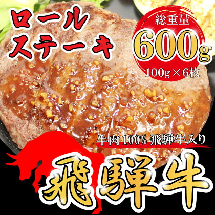 牛肉100% 飛騨 牛入 ロールステーキ 計600g 冷凍 牛肉 和牛 ステーキ こだわり 贅沢 とろける 1品 逸品 肉汁 美味しい おいしい 旨味 うま味 うまみ 旨い うまい ここだけ ボリューム BIG big ビッグ 大きい おおきい たっぷり ボリューム 国産 岐阜 北方町